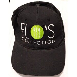 Flo’s Collection Black Baseball Cap Adjustable Hat Logo Embroidered Casual OSFM